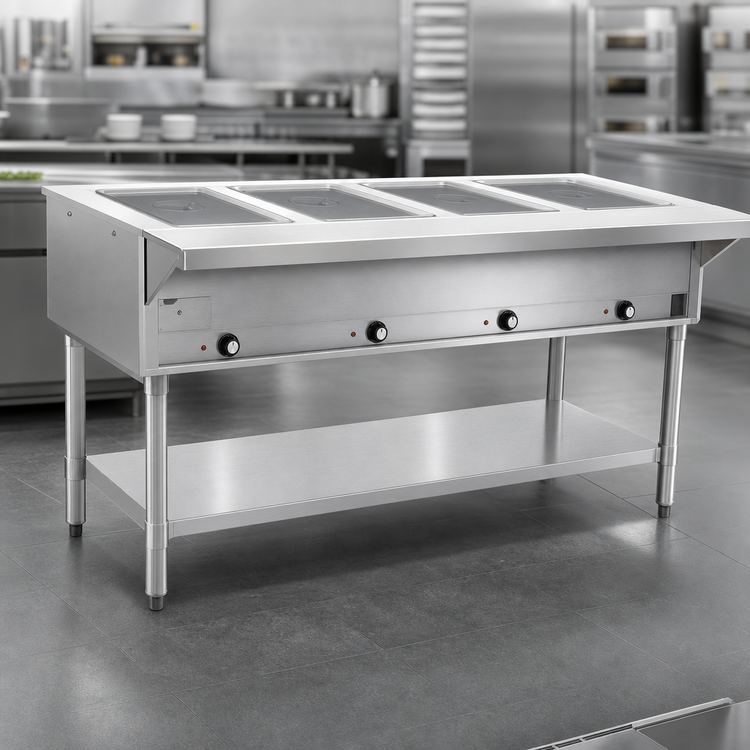 Product image #4 for Eagle Group 79-Inch Electric Hot Food Table with 5 Dry Wells, Open Base, 208V Single-Phase