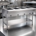 Thumbnail image #4 for Eagle Group 79-Inch Electric Hot Food Table with 5 Dry Wells, Open Base, Stainless Steel, 208V