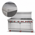 Thumbnail image #4 for American Range 72-Inch Gas Restaurant Range with 36-Inch Griddle, 6 Open Burners, Standard Oven, and Storage Base