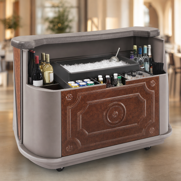 Product image #5 for Cambro CamBar Carmel Designer Decor Economy Portable Bar with 80 lb Ice Sink