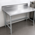 Thumbnail image #4 for Advance Tabco 144-Inch x 36-Inch 16-Gauge 304 Stainless Steel Work Table with 5-Inch Backsplash and Galvanized Open Base