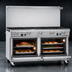 Thumbnail image #4 for Ultimate 60-Inch Gas Restaurant Range with 9 Open Burners, Standard Oven, Convection Oven, and Hi-Shelf