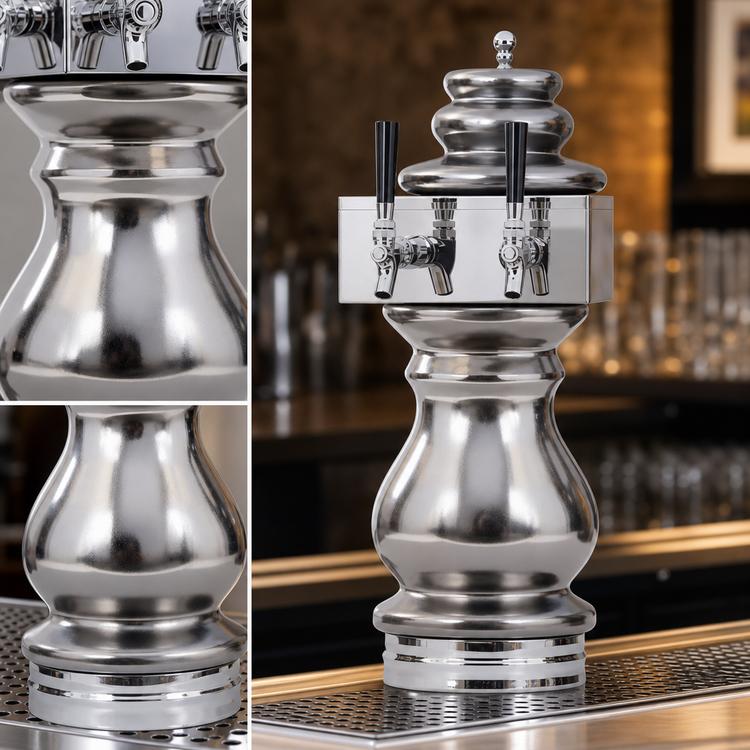 Product image #4 for Glastender BM-2-MF Braumeister 2-Faucet Mirror Finish Air-Cooled Draft Dispensing Tower