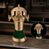 Thumbnail image #4 for Roma Single-Column Countertop Glycol-Cooled 4-Faucet Draft Beer Tower with Gold-Tone Brass Body and Green Ceramic Skirt