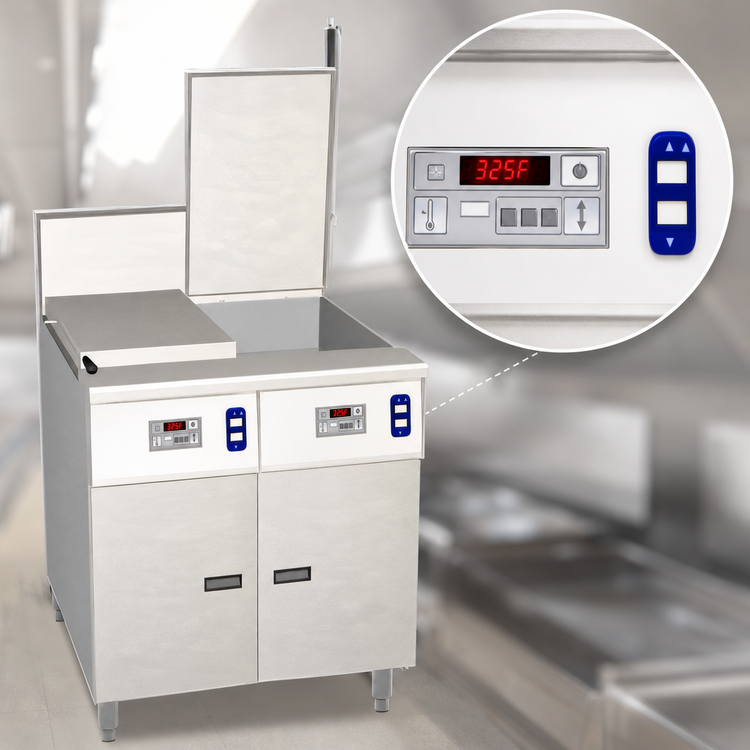 Product image #4 for Pitco Solstice Dual Gas Rethermalizer, 2 x 17.5-Gallon Tanks, 110,000 BTU