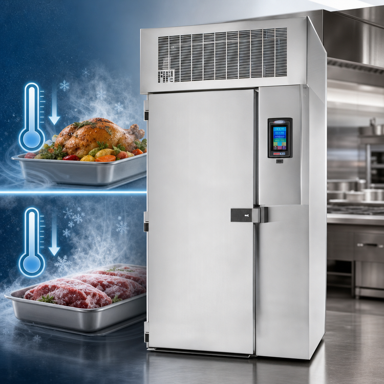 Product image #4 for HURRiCHiLL Roll-In Self-Contained Blast Chiller/Shock Freezer, 1 Mobile Rack, 200 lb Chill / 120 lb Freeze, 208V 3-Phase
