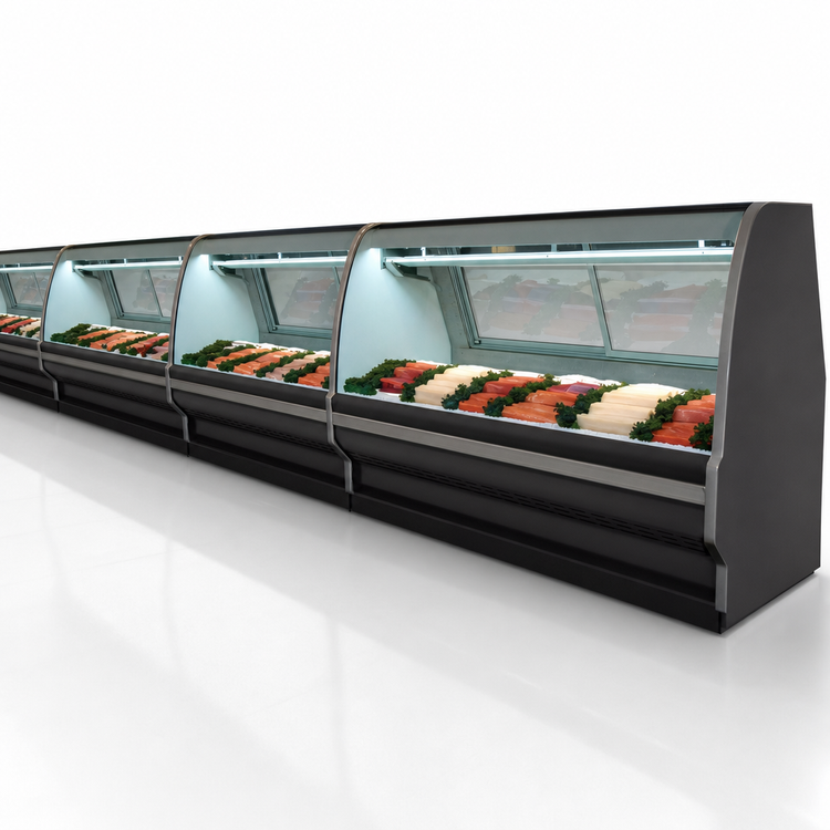 Product image #4 for Howard-McCray 40E Series 99.5-Inch Remote Curved Glass Fish/Poultry Service Case with LED Lighting