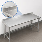 Thumbnail image #4 for Eagle Group Spec-Master T30144GTEM-BS Stainless Steel Work Table, 144 x 30 Inch, 14-Gauge 300-Series Top, 4-1/2-Inch Backsplash