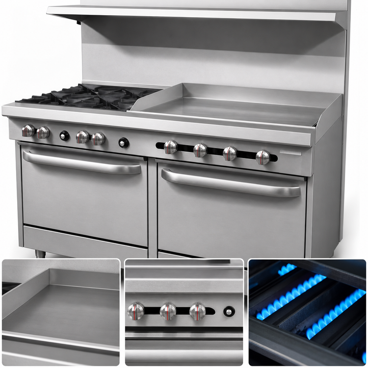 Product image #4 for Southbend S-Series 60-Inch Gas Restaurant Range with 4 Open Burners, 36-Inch Thermostatic Griddle, and 2 Cabinet Bases