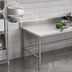 Thumbnail image #4 for Advance Tabco 108 Inch x 24 Inch 16 Gauge 430 Stainless Steel Commercial Work Table With 5 Inch Backsplash