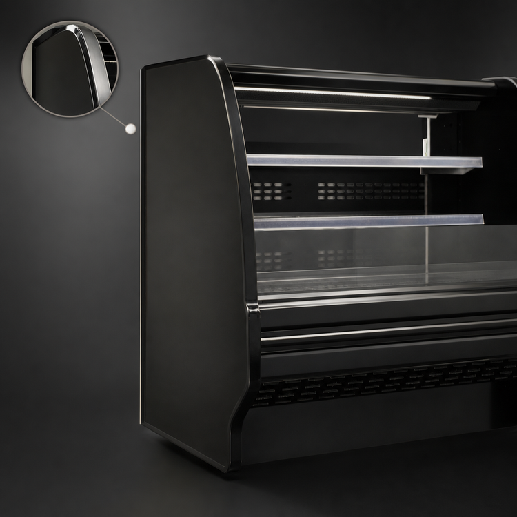 Product image #4 for Howard-McCray 40E Series Remote Dairy Curved-End Open Merchandiser, 75-Inch, Black, LED, 2-Shelf
