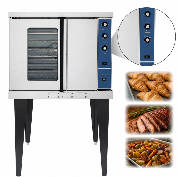 Product image #4 for Duke 613-E3XX Single Deck Deep Depth Electric Convection Oven with 27-Inch Legs