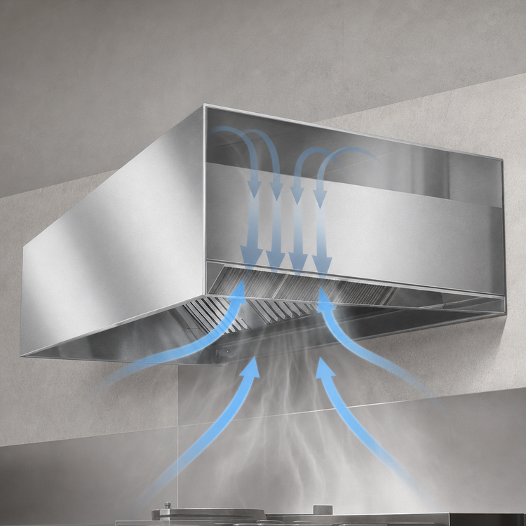 Product image #4 for SpecAir HEIA96-114 114-Inch Wall Type Make-Up Air Compensating Commercial Exhaust Hood