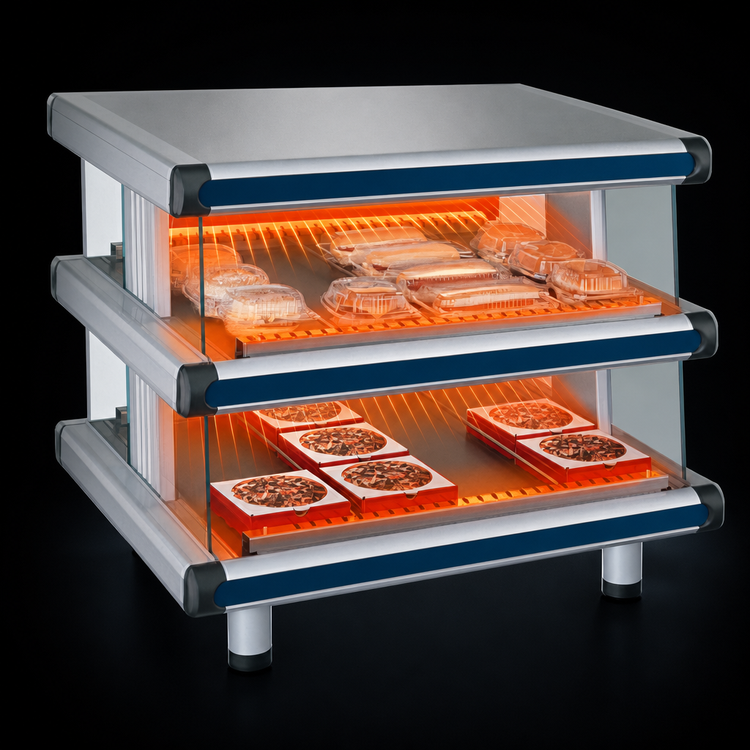 Product image #4 for Hatco Glo-Ray Designer Slant Dual Shelf Countertop Hot Food Display Warmer