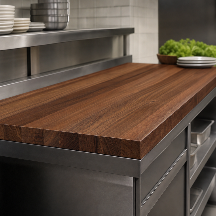 Product image #4 for John Boos Boos Block American Black Walnut Kitchen Countertop, 48 x 27 x 1-1/2 Inch, Full-Length Edge Grain, Penetrating Oil Finish