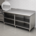 Thumbnail image #4 for Advance Tabco Special Value Economy 96 x 30 Inch Open Base Work Table with 5-Inch Backsplash and Mid-Shelf