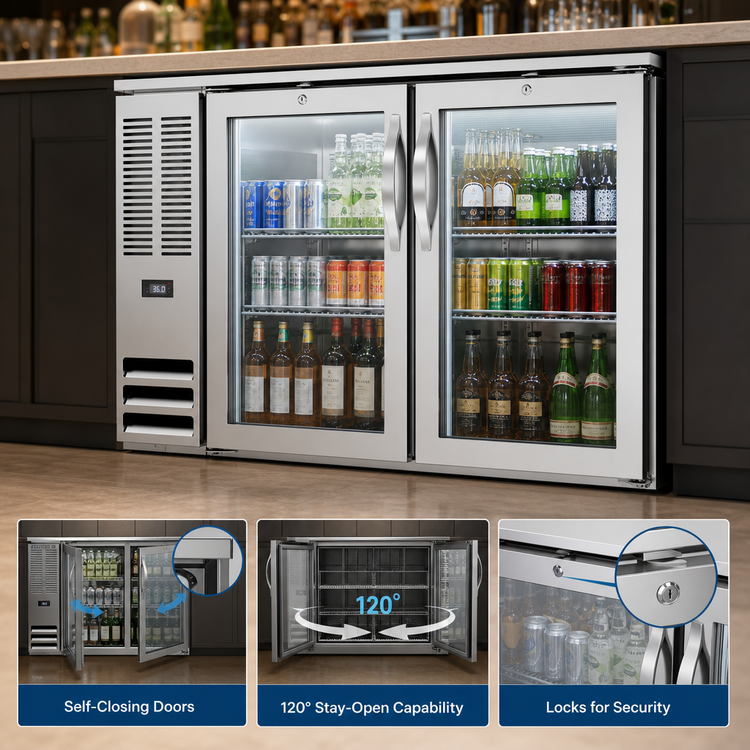 Product image #4 for Beverage Air 48-Inch Two-Section Glass Door Back Bar Refrigerator