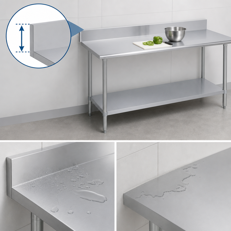 Product image #4 for Duke 144-Inch x 24-Inch Stainless Steel Work Table with 5-Inch Riser and Galvanized Undershelf