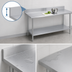 Thumbnail image #4 for Duke 144-Inch x 24-Inch Stainless Steel Work Table with 5-Inch Riser and Galvanized Undershelf
