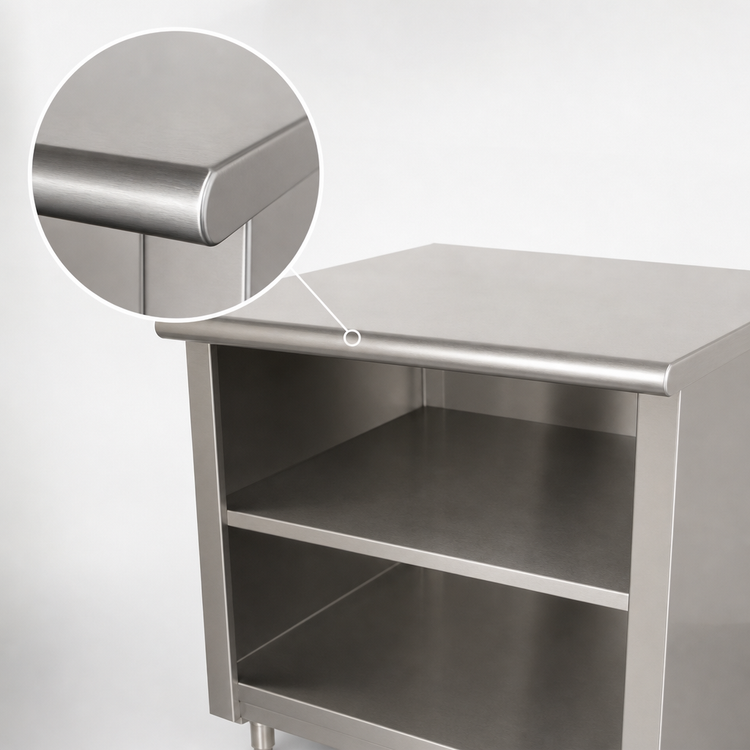 Product image #4 for Advance Tabco Special Value Economy 60 Inch x 24 Inch 304 Stainless Steel Flat Top Open Base Work Table with Mid Shelf