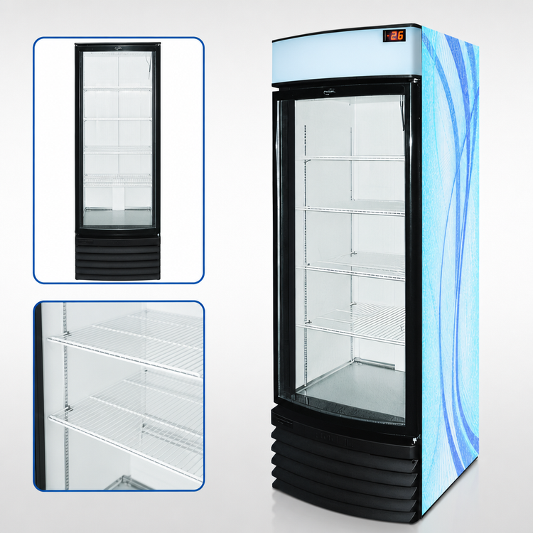 Product image #4 for Fogel Vertical Beer Froster Glass Door Merchandiser, 18 Cu. Ft., 1 Section, Bottom-Mount Self-Contained Refrigeration