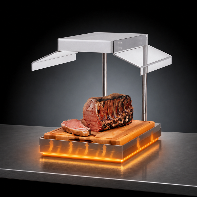 Product image #4 for Hatco Glo-Ray Heated-Base Countertop Carving Station with Right-Hand Sneeze Guard and Incandescent Light