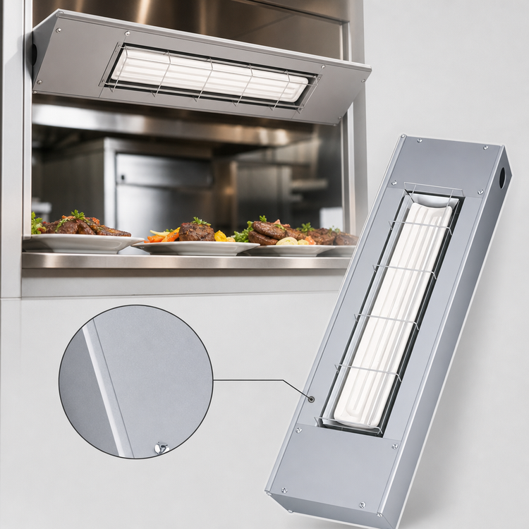Product image #4 for Hatco Ultra-Glo 66-Inch Unlighted Double Ceramic Infrared Strip Heat Lamp Foodwarmer