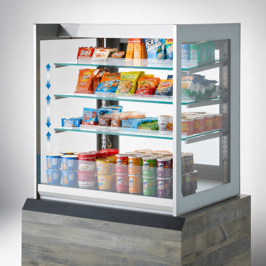Three Adjustable Tempered Glass Shelves