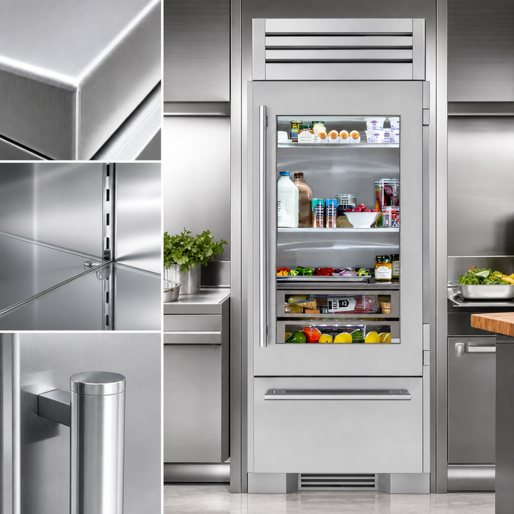 Product image #4 for True Residential 30-Inch Upright Refrigerator/Freezer Column with Bottom Freezer, Built-In Ice Maker, Left-Hinged Stainless Glass Door