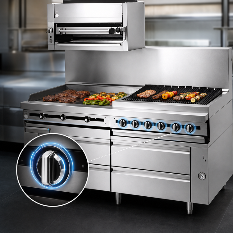 Product image #4 for Titan JMRH-18GT 18" Modular Heavy Duty Gas Griddle Top Range with Thermostatic Controls