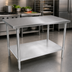 Thumbnail image #4 for 84 Inch x 36 Inch 16-Gauge Stainless Steel Top Work Table with Stallion Safety Edge and Galvanized Undershelf