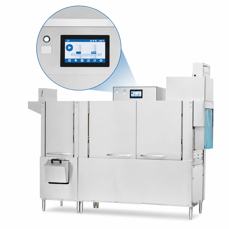 Product image #4 for Champion 86 PRO-HR High Temperature 2-Tank Electric Rack Conveyor Dishwasher with Heat Recovery