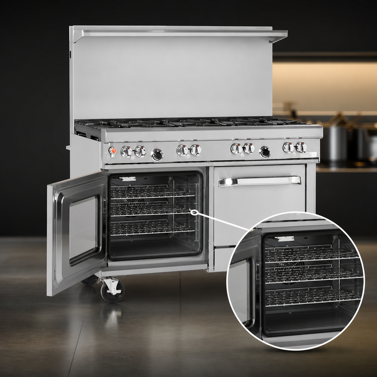 Product image #4 for Southbend Ultimate 48-Inch Gas Restaurant Range with 7 Open Burners, Convection Oven, and Cabinet Base
