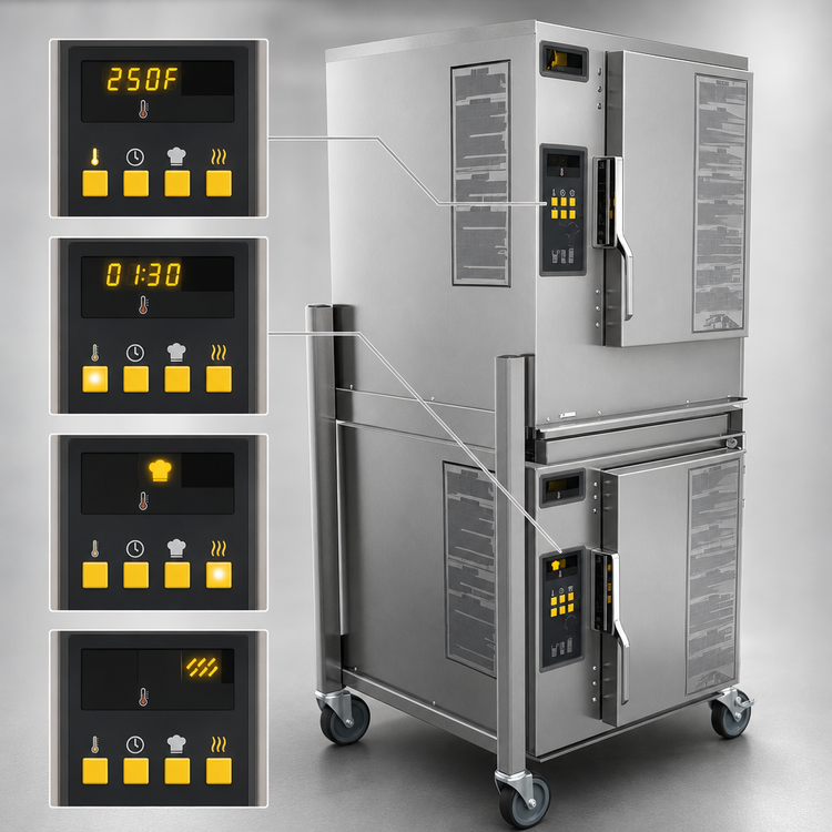 Product image #4 for AccuTemp Evolution Connected Double Boilerless Convection Steamer, Natural Gas, 6-Pan Capacity Per Compartment