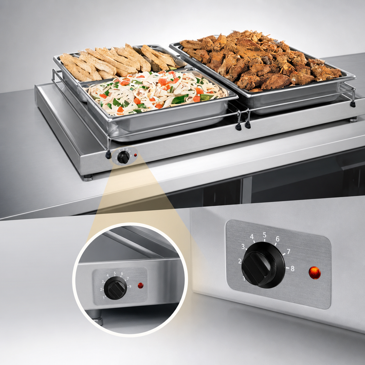 Product image #4 for Hatco Glo-Ray 48-Inch Freestanding Heated Shelf, 19.5-Inch Deep, Stainless Steel Top, 120V