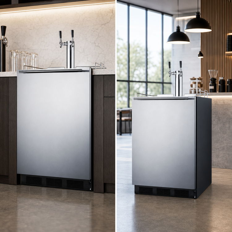 Product image #5 for Summit Commercial ADA-Compliant 24-Inch Cold Brew Coffee Dispenser with Dual-Tap Draft Tower, 5.5 Cu. Ft., Built-In/Freestanding