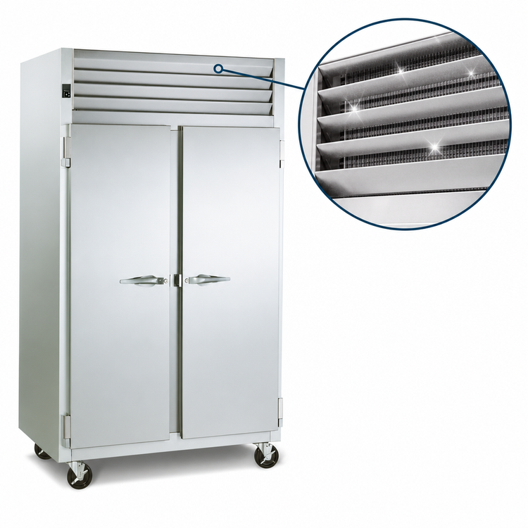 Product image #4 for Traulsen Spec-Line 52-Inch Wide Two-Section Reach-In Freezer with Narrow Half-Height Solid Doors, 46 Cu. Ft.
