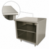 Thumbnail image #4 for Advance Tabco Special Value 72-Inch x 30-Inch Flat Top Open Front Cabinet Base Stainless Steel Work Table with Mid-Shelf