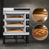 Thumbnail image #4 for Moretti Forni serieS Evolution S105E 3-Deck Modular Electric Pizza Deck Oven with Refractory Stone Decks and Stand
