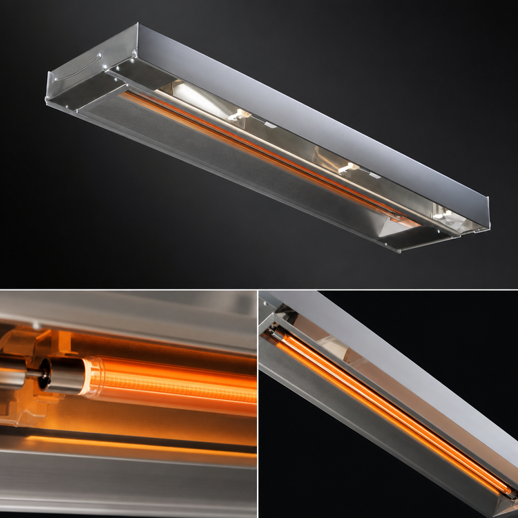 Product image #4 for Eagle RedHots 42-Inch Single Unlighted Rod-Type Strip Heat Lamp with Remote, 120V, 675W