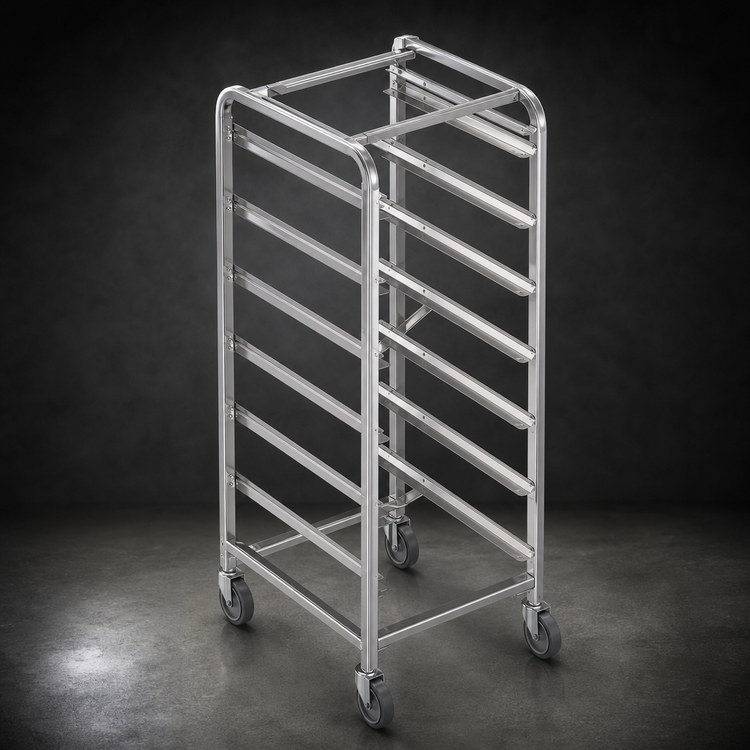 Product image #4 for Baxter Heavy Duty Stainless Steel Single End Load Rack for Single Rack Ovens, 10 Slides