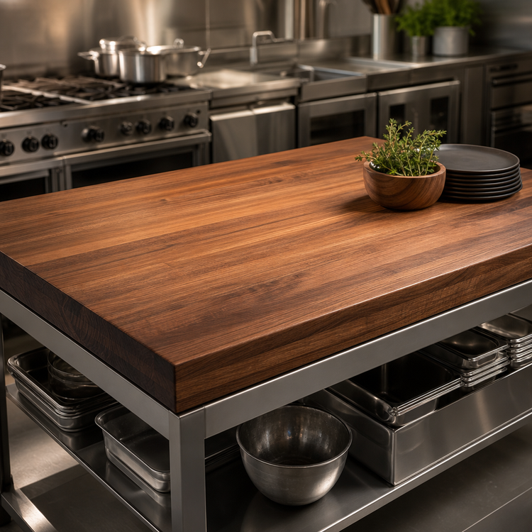 Product image #4 for 60-Inch x 36-Inch American Black Walnut Edge Grain Kitchen Countertop with Penetrating Oil Finish