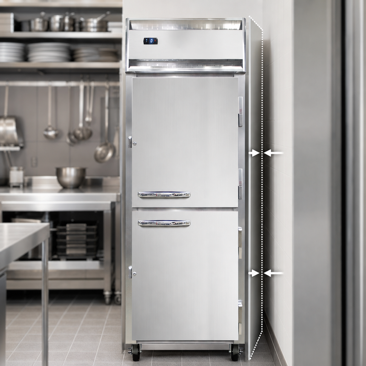 Product image #4 for Continental Refrigerator 1FESNHD One-Section Shallow Depth Reach-In Freezer with Half-Height Solid Doors