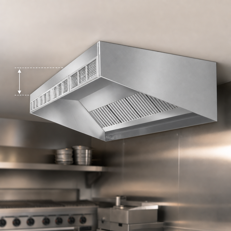 Product image #4 for SpecAir HESFA96-48 48" Short Front Make-Up Air Exhaust Hood