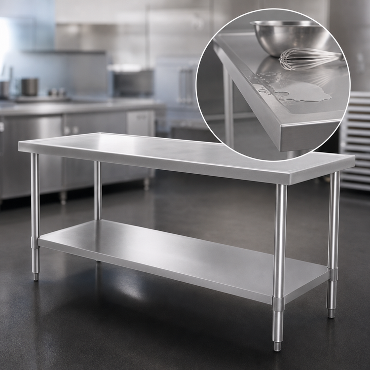 Product image #4 for Eagle Spec-Master Marine Series Stainless Steel Work Table with Adjustable Undershelf, 108 x 24 Inches
