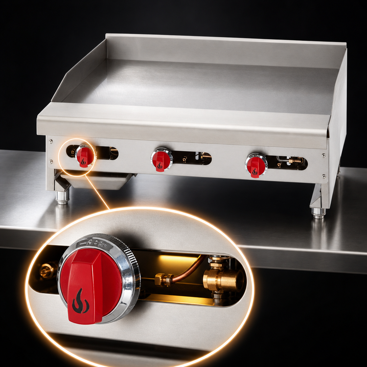 Product image #4 for American Range ARTG-24-24 24-Inch Countertop Thermostatic Gas Griddle with Smooth Polished Steel Plate
