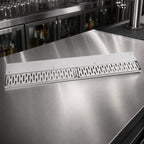 Thumbnail image #4 for John Boos UBDR-30-X 30-Inch Stainless Steel Underbar Drink Rail with Removable Perforated Grate