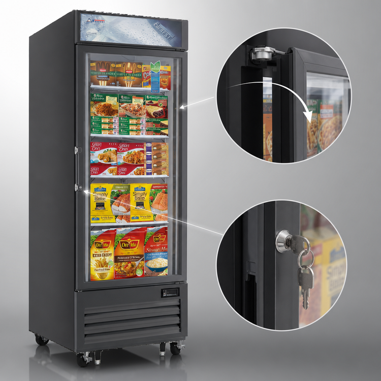 Product image #4 for Everest Refrigeration EMGF23B One-Section Reach-In Glass Door Merchandiser Freezer, 23.0 Cu. Ft., Bottom-Mounted