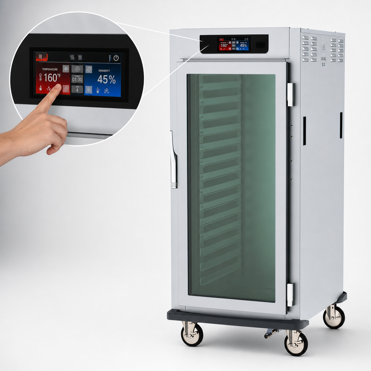 Product image #4 for Metro C5 9 Series 3/4 Height Mobile Controlled Humidity Heated Holding and Proofing Cabinet with Glass Door and Lip Load Slides