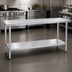 Thumbnail image #4 for Duke 144-Inch x 36-Inch Stainless Steel Work Table with Undershelf, Open Base